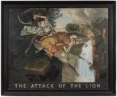 SALEH Raden Sjarief Bastaman 1814-1880,The Attack of the Lion,1811,Brunk Auctions US 2019-07-20