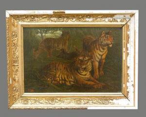 SALEH Raden Sjarief Bastaman 1814-1880,Tigers with haul in landscape,Deutsch AT 2019-11-28