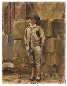 SALGADO Jose Veloso 1864-1945,A portrait of a boy,1889,Veritas Leiloes PT 2022-06-02
