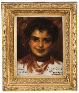 SALGADO Jose Veloso 1864-1945,A portrait of Mrs. Eufrásia Terra,1909,Veritas Leiloes PT 2021-12-13