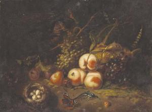 SALINI TOMASO,A forest floor still life with peaches, plums, gra,Christie's GB 2000-12-15