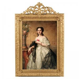 SALLES WAGNER Adelaïde,PORTRAIT DE JEUNE FEMME AU CHÂLE DE DENTELLE [ADÉL,Sotheby's 2007-06-19