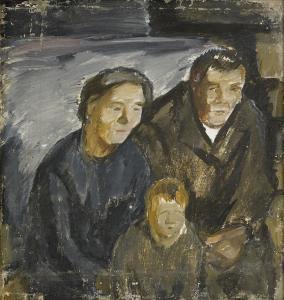 SALLINEN Tyko 1879-1955,Studie till målningen Visiten,1917,Stockholms Auktionsverket SE 2014-12-02