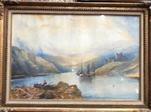 SALMON J,An extensive lakeland view with distant castle,1883,Andrew Smith and Son GB 2020-02-16