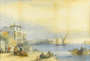 SALMON John Francis 1808-1886,A Mediterranean harbour scene,Cheffins GB 2020-12-09