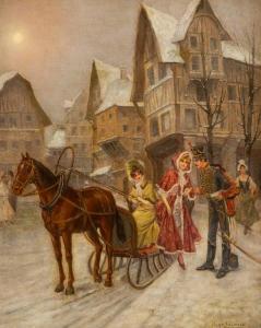 SALMSON Hugo Fredrik 1844-1894,A Horse-Drawn Sleigh Ride in Sweden,Shapiro Auctions US 2020-11-07