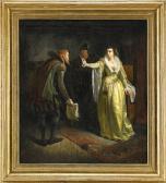 SALMSON Hugo 1843-1894,Katarina Jagellonica uppvisar sin vigselring ,1865,Stockholms Auktionsverket 2015-06-02