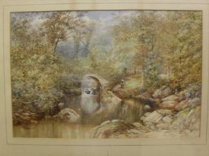 SALTER E,River Landscape with figure on bank by bridge,1885,Moore Allen & Innocent GB 2018-01-12
