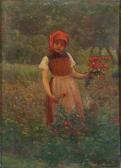 saltichin 1900-1900,Jeune fille cueillant des coquelicots,Coutau-Begarie FR 2008-02-08