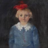SALTOFT Edvard Anders,Portrait of girl with a red bow in her hair,1931,Bruun Rasmussen 2011-07-04