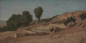 SALTZMANN Gustave 1811-1872,Paysage de campagne italienne,1913,Dogny Auction CH 2014-03-18