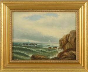 SALVEA J 1800-1800,Seascape with sailboats and steamship,Eldred's US 2008-11-20