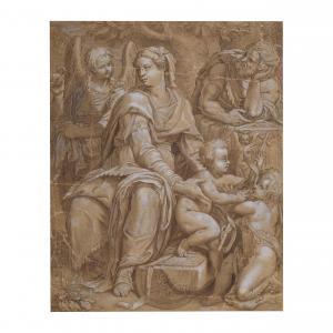 SAMACCHINI Orazio 1532-1577,La Sacre famille, avec Saint Jean Baptiste et un ,Cornette de Saint Cyr 2023-04-19