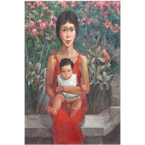 SAMSON Ephraim 1947,Mother and Child,1987,Leon Gallery PH 2020-10-17
