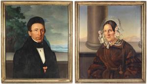 SAMUELSON MAURITZ 1806-1872,Portraits of Mr. and Mrs. Rothmann,1840,Shapiro Auctions US 2013-11-16