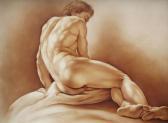 SAN DO 1900-1900,Study of a Reclining Male Nude with Back Turned,Burchard US 2011-04-17