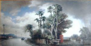 SANCHA Carlos 1968,Landscape with phone box,Lots Road Auctions GB 2009-02-08