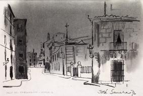 SANCHA José 1908-1994,Calle del Sacramento - Madrid,1972,Duran Subastas ES 2010-06-21