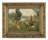 Sanchez Edouard 1800-1900,Shepherdess,New Orleans Auction US 2017-07-05