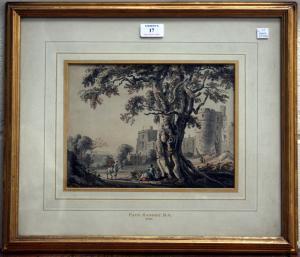 SANDBY Paul 1731-1809,Landscape with Figures before a Castle,Tooveys Auction GB 2009-03-25