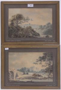 SANDBY Paul 1731-1809,Lidford Castle and Chudleigh Bridge,Burstow and Hewett GB 2016-09-21
