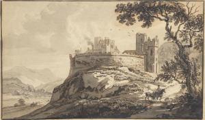 SANDBY Paul 1731-1809,St Donat's Castle with a rider and dogs,Bonhams GB 2023-09-13