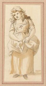 SANDBY Paul 1721-1798,Study of a young girl holding her dress,Christie's GB 2000-04-06