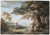 SANDBY Paul 1731-1809,TRAVELLERS RESTING ON A COUNTRY ROAD, A CASTLE AND,Sotheby's GB 2018-07-04