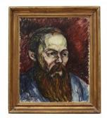 SANDELS Gosta 1887-1919,Porträtt av Dostojevsky,1914,Uppsala Auction SE 2014-01-21