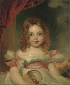 SANDERS George 1810,Portrait of a young girl, half-length, in a white ,Christie's GB 2008-05-08