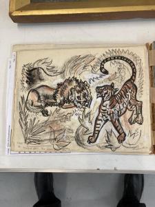 SANDERS Henry 1918-1982,Album of sketches, mostly animals,1950,Henry Aldridge GB 2023-02-04