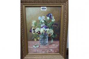 SANDERS Walter G,Still life of pansies in a cut glass vase,Bellmans Fine Art Auctioneers 2015-04-22