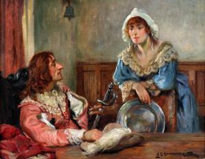 SANDERSON Julia 1870-1880,Figures in a tavern in 17th Century dress,Canterbury Auction GB 2013-04-16