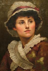SANDERSON Julia 1870-1880,Portrait of a young woman, bust length wearing a w,Rosebery's 2008-07-08