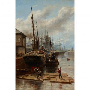 SANDERSON Robert 1848-1908,A BUSY HARBOUR SCENE,1889,Lyon & Turnbull GB 2022-12-08