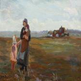 SANDHOLT Anna Marie 1872-1942,A woman with children at the moor,1899,Bruun Rasmussen DK 2016-02-15