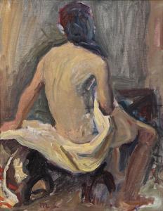 SANDHOLT Anna Marie 1872-1942,Study of a nude, seen from the back,Bruun Rasmussen DK 2024-03-11