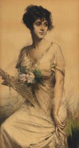 SANDONA Matteo 1883-1964,Portrait of a Lady Holding a Fan,1914,Bonhams GB 2023-04-25
