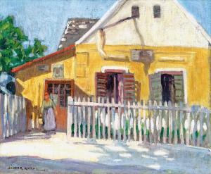 SANDOR Antal 1884,Yellow house in Nagybánya,20th century,Nagyhazi galeria HU 2017-12-05