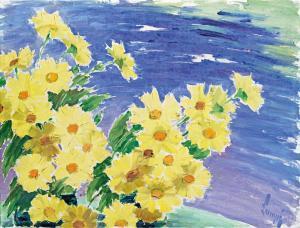 SANDOR Lampe 1898-1974,Yellow flowers,Nagyhazi galeria HU 2018-05-28