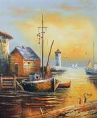 SANDY L,Boat in the Harbour,Gormleys Art Auctions GB 2017-02-28