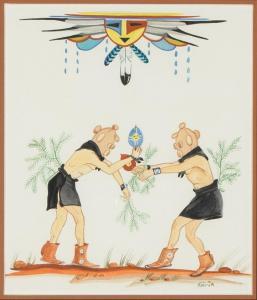 SANDY Percy 1918-1974,Twins of The Sun God,Santa Fe Art Auction US 2022-08-13