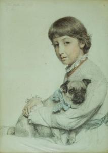 SANDYS ANTHONY F 1832-1904,Portrait of Reine Chapman and Her Pug,1881,Rosebery's GB 2020-11-24