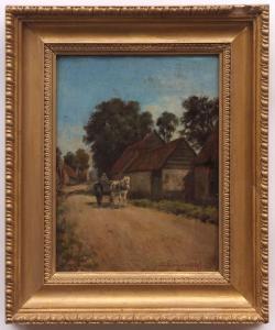 SANFORD DYE Ernest 1873-1965,Figure, horse and cart in country lane,Keys GB 2017-10-27