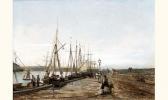 SANG Frederic Jacques 1846-1931,Le port de Jersey,1876,Aguttes FR 2005-10-21