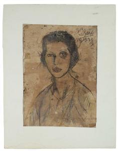 SANG NGUYEN 1923-1988,Portrait de femme,1954,Aguttes FR 2022-11-28