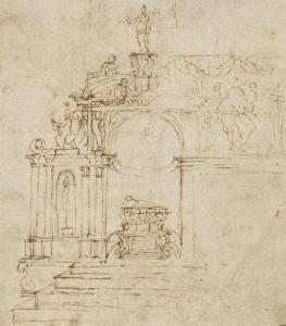 SANGALLO da Antonio II,Study of an ornamented chapel with a central tomb,Christie's 2008-07-08