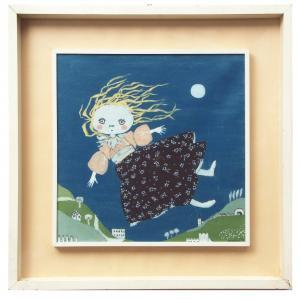 SANGBERG Monica 1937,Floating girl over windswept landscape,Keys GB 2018-06-09