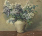 sangbong to 1902-1977,Lilacs in white vase,1954,Christie's GB 2008-09-18
