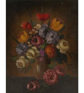 SANGER Henry L 1800-1800,Floral still life with tulips and mums,Ripley Auctions US 2010-01-30